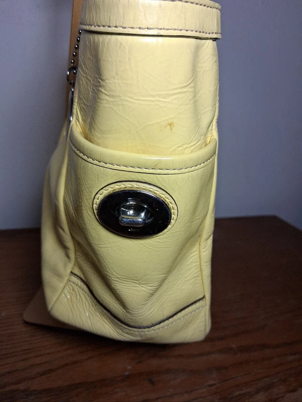 Coach Y2k Yello Patent Leather Tote